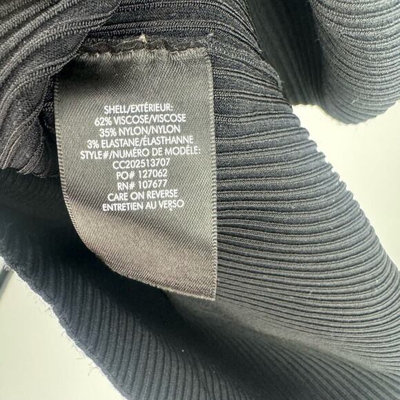 ALICE AND OLIVIA Twist Front Cutout Stretch Cotton Knit Midi Dress In Black XL - Picture 9 of 13